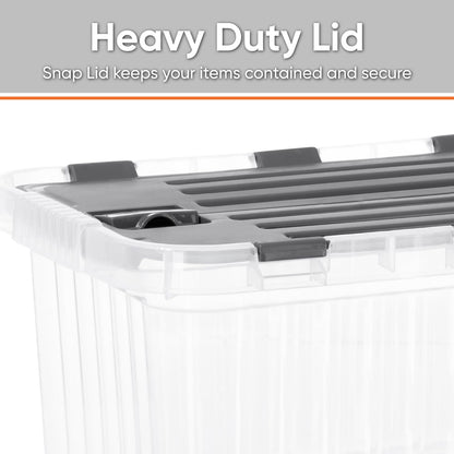 Superio Storage Box with Hinged Lids, Plastic Container Bins for Organizing with Attached Lid