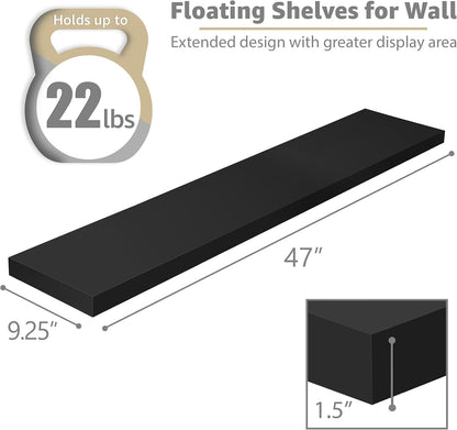 Sorbus Floating Shelves for Wall - 48 Inch Long Bathroom Shelves, Wall Decor for Bedroom, Kitchen