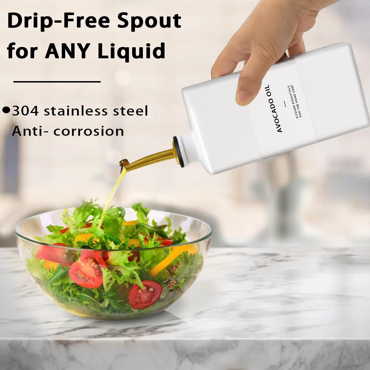Olive Oil Dispenser Bottle for Kitchen, 16.9oz Soy Sauce Dispenser, UV Protected Oil&Vinegar Cruet