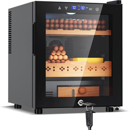 Tylza Cigar Humidor Cabinet 50L, Temp & Humidity Control Electric Humidors for Cigars, 370 Cigars