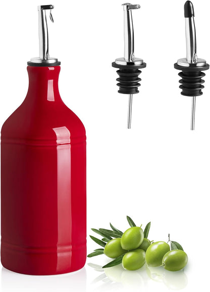 Sweejar Ceramic Olive Oil Dispenser Bottle, Opaque Oil Cruet Protects Oil to Reduce Oxidation