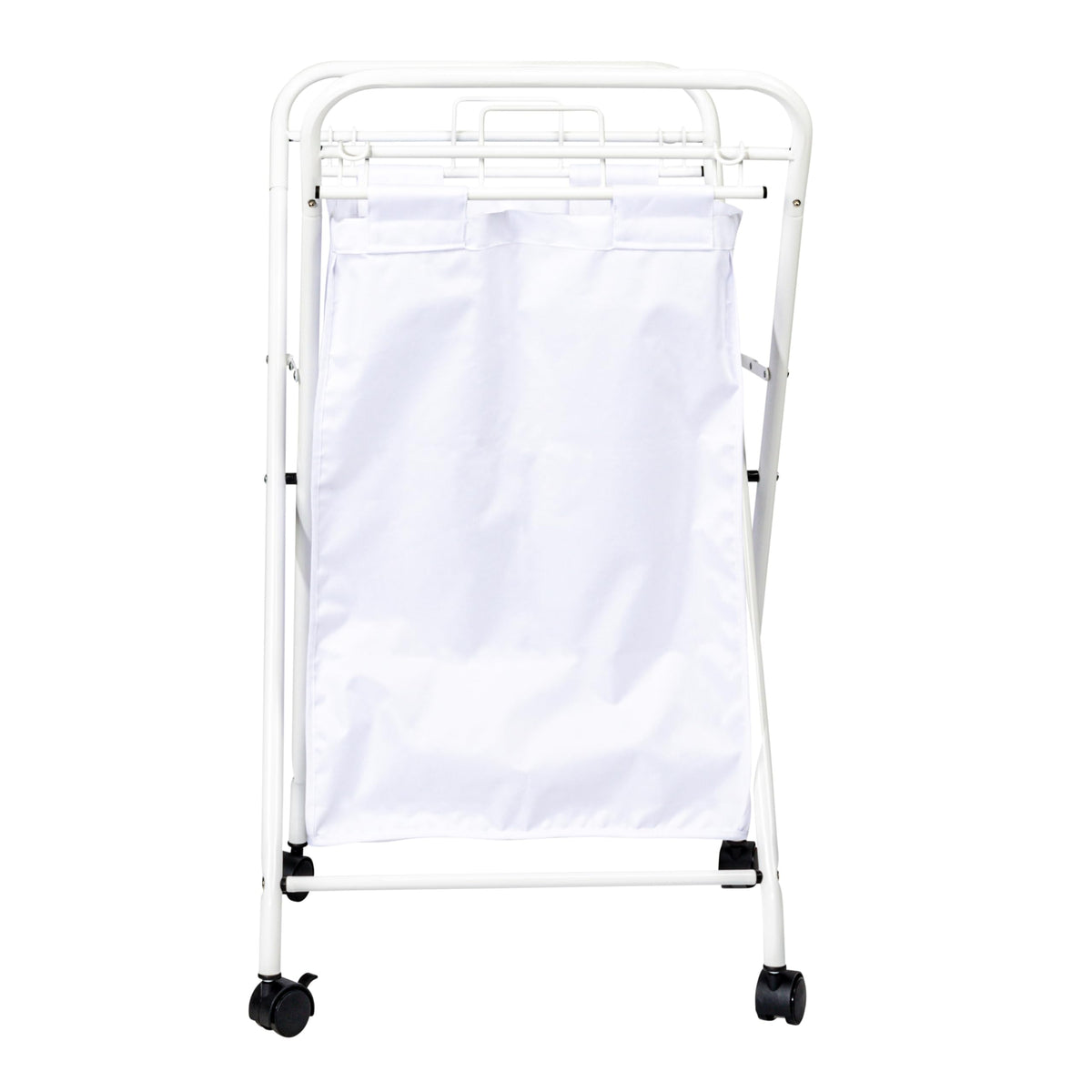 Household Essentials Rolling Laundry Hamper, Heavy Duty Canvas Bag, 2 Load Capacity, Foldable