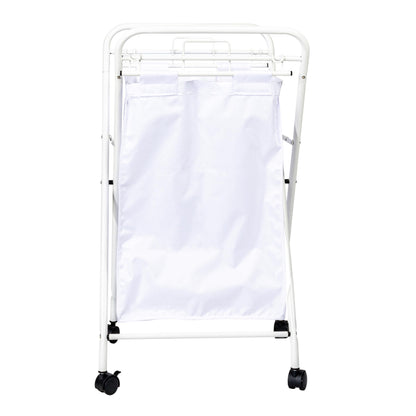 Household Essentials Rolling Laundry Hamper, Heavy Duty Canvas Bag, 2 Load Capacity, Foldable