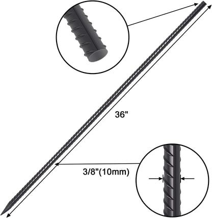 VVOKGO Rebar Stakes 36 Inch 16-Pack Concrete Form Stakes Heavy Duty Straight Ground Anchors, 3/8"