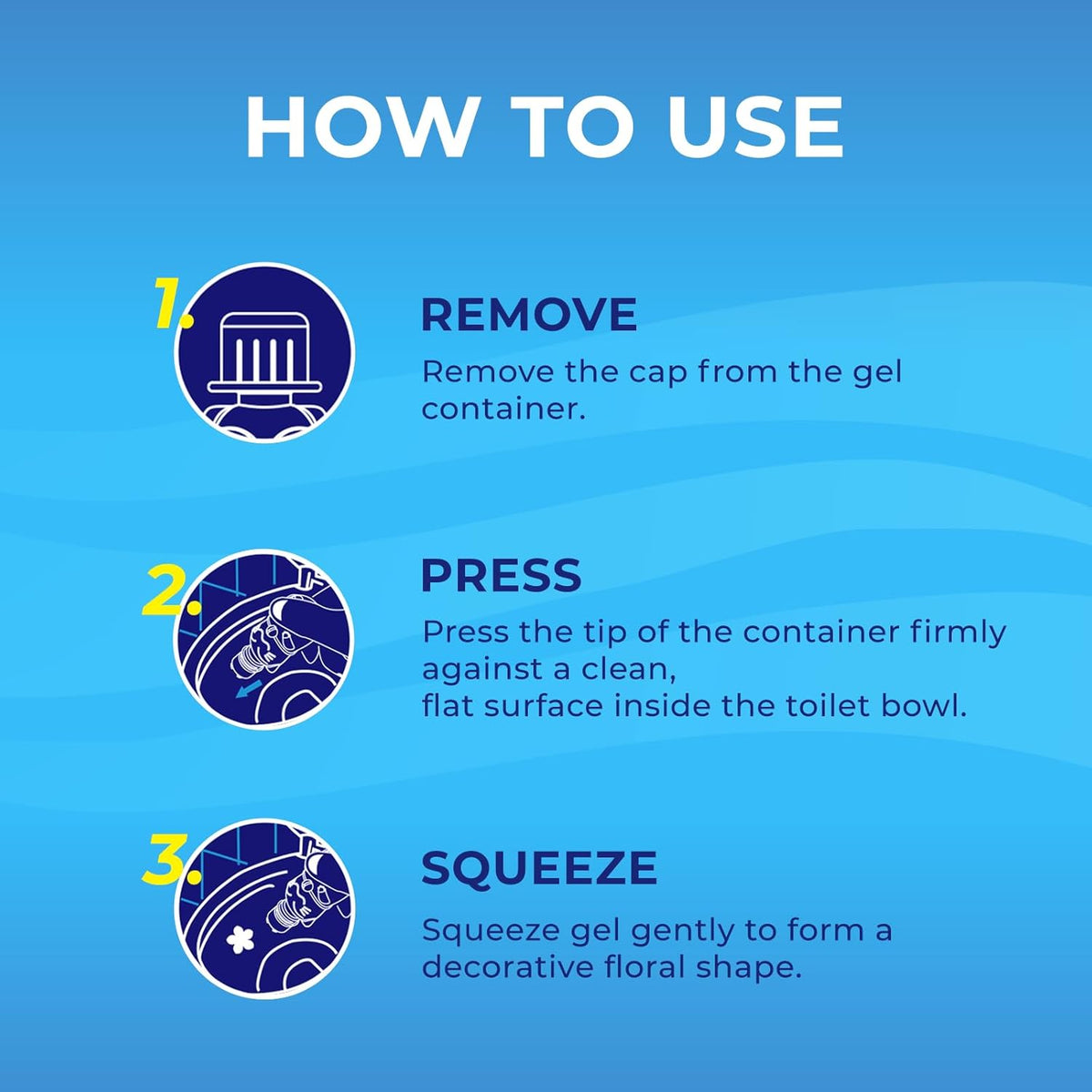 Toilet Gel Stamp - 8 Packs Toilet Bowl Cleaner Gel with Automatic Click, Freshener for Toilet