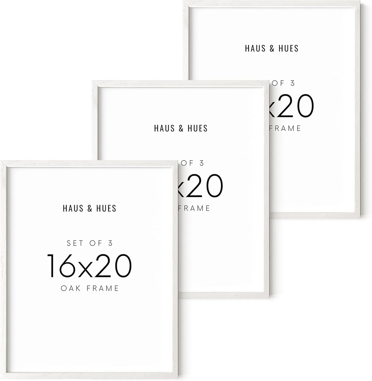 HAUS AND HUES 16x20 Frames Set of 3 - White Picture Pack Poster 16x20, Wall Frame Collage Decor 16