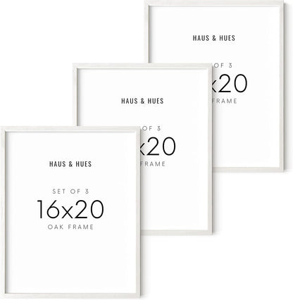 HAUS AND HUES 16x20 Frames Set of 3 - White Picture Pack Poster 16x20, Wall Frame Collage Decor 16