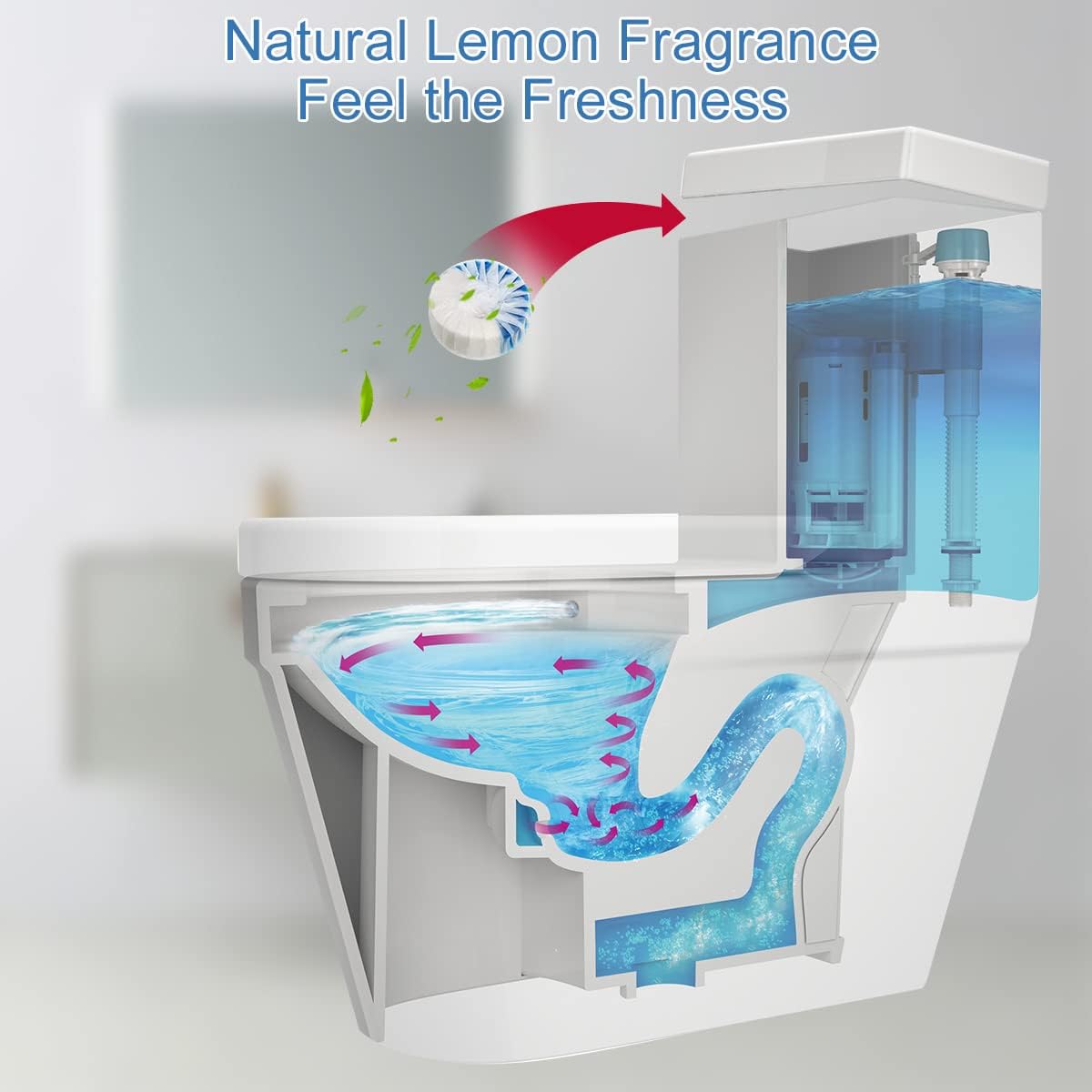 KIISIISO Toilet Bowl Cleaner Tablets, 12 PACK Commercial Household Bathroom Cleaners, Automatic