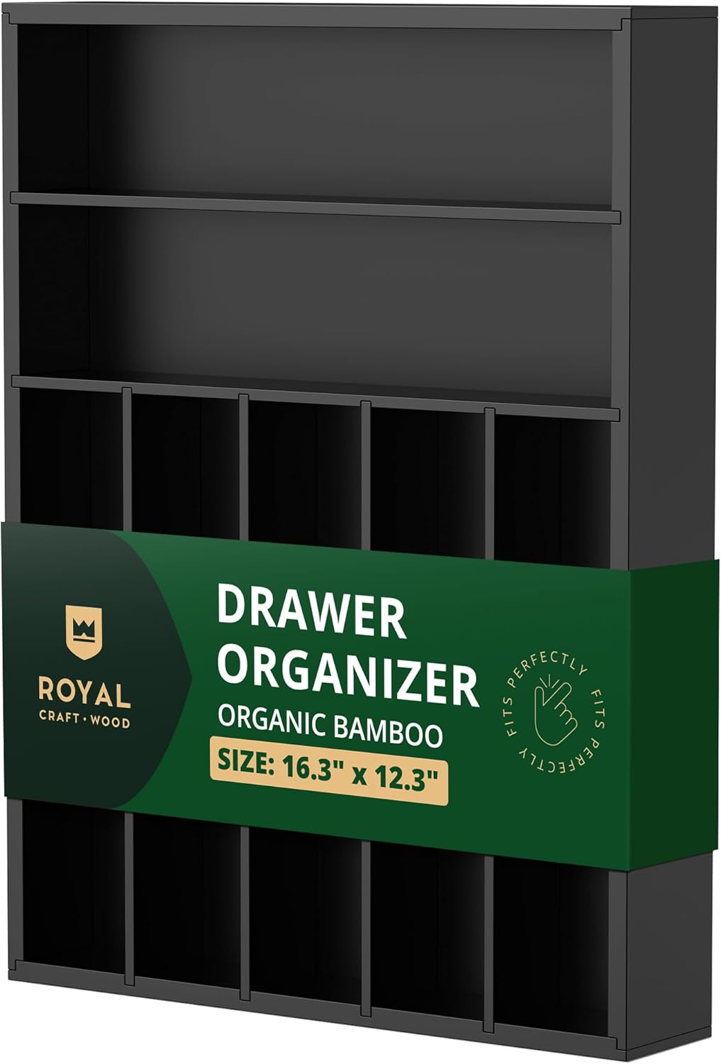 ROYAL CRAFT WOOD Luxury Bamboo Kitchen Drawer Organizer - Silverware Organizer - Utensil Holder and