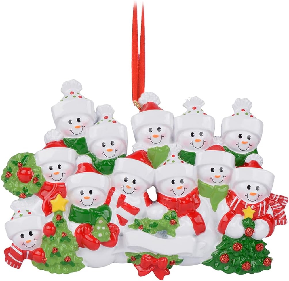 Snowman Family of 12 Ornament 2025 Personalized Family Christmas Ornaments 2025 | Snow People