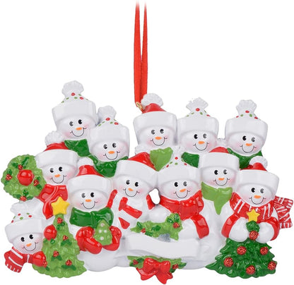Snowman Family of 12 Ornament 2025 Personalized Family Christmas Ornaments 2025 | Snow People