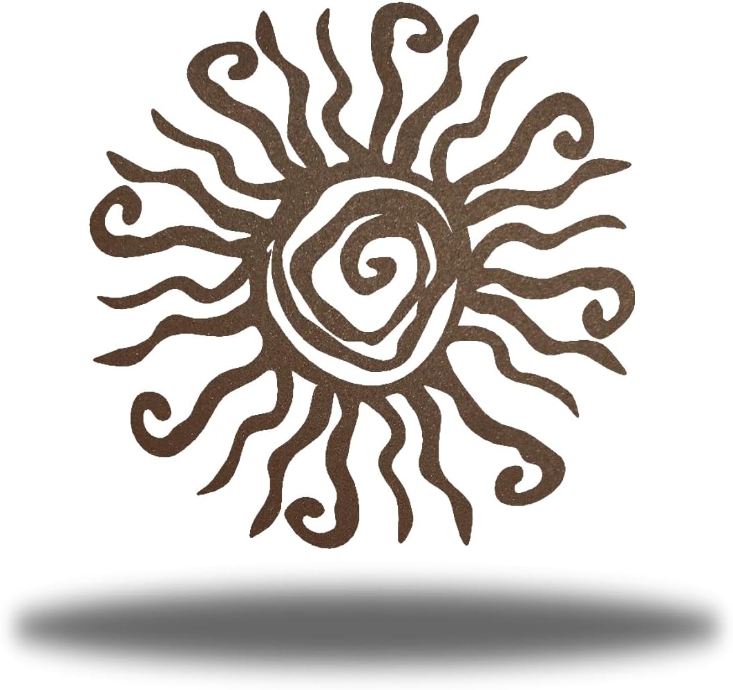 Riverside Designs Wacky Sun Metal Wall Art Indoor/Outdoor Decor - 12" Rust Rust Proof Wall