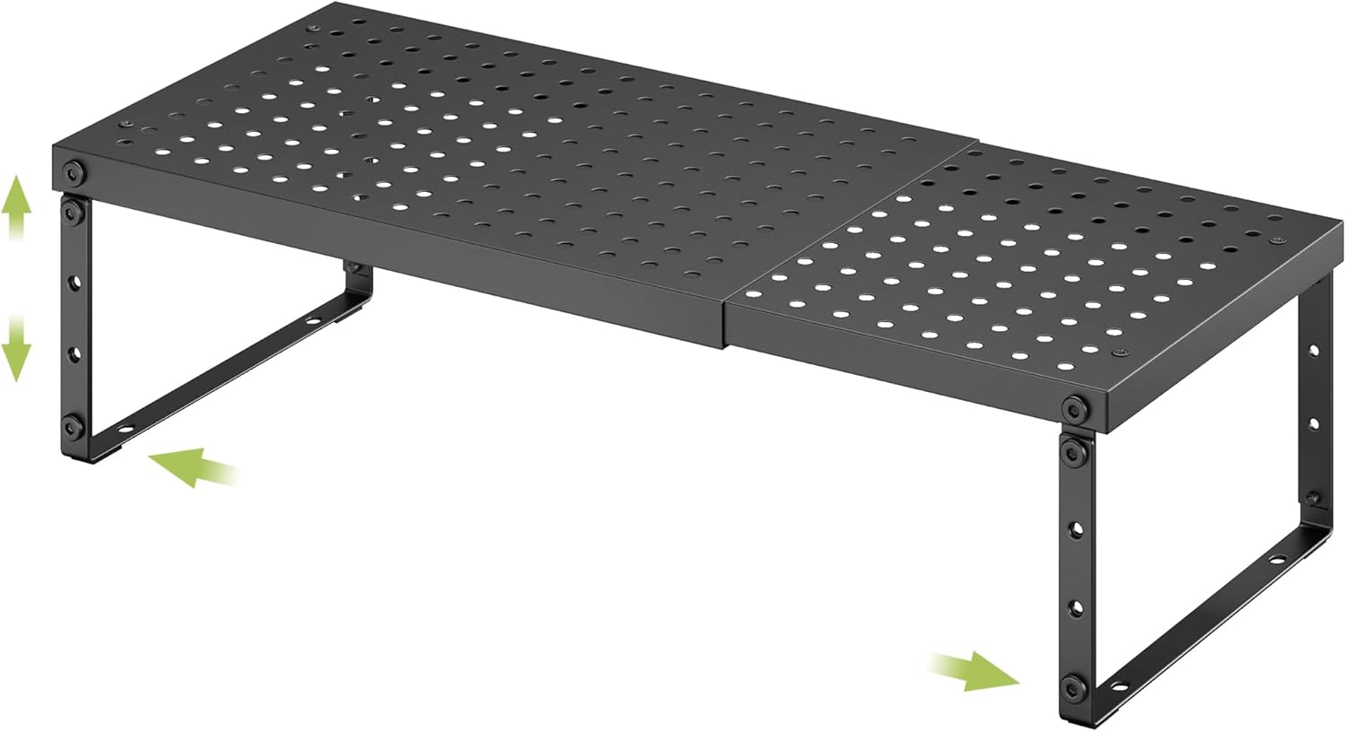 Expandable Cabinet Organizer Shelf With Adjustable Height, Stackable Kitchen Countertop Organizer