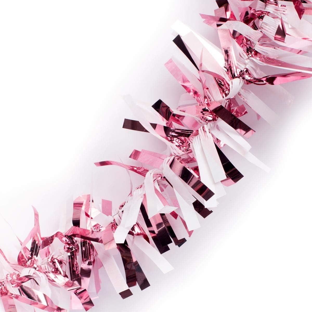 Anderson's Light Pink & White Sparkle Glitter Metallic Tinsel Twist for Trailer Or Golf Cart, 4