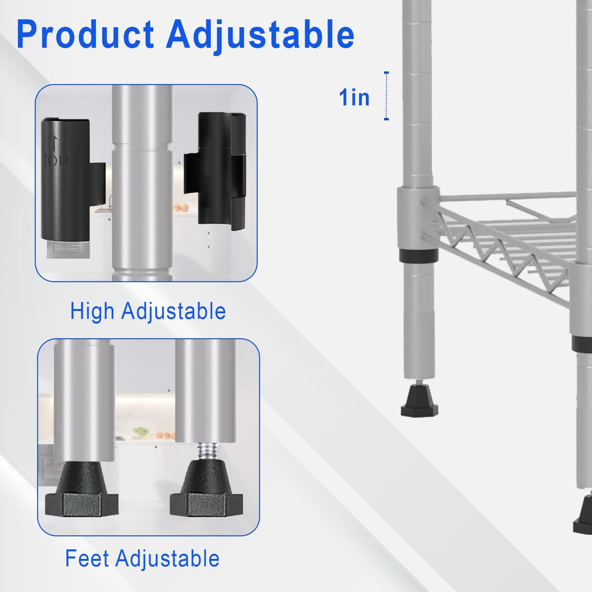 Metal Frame Storage Shelves 5-Tier Wire Shelving NSF Certified Storage Rack Shelf Heavy Duty