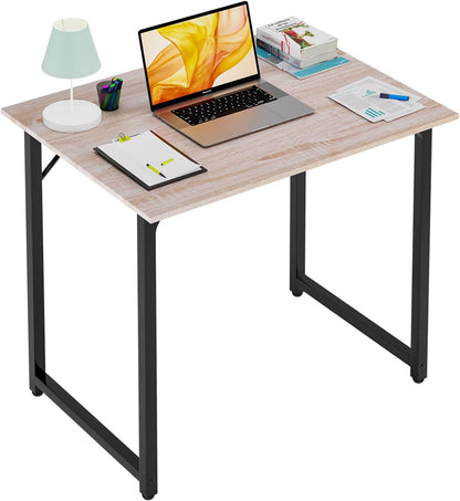 PayLessHere | 32 Inch Computer Desk | Nature | Office Desk with Metal Frame, Adjustable Feet |