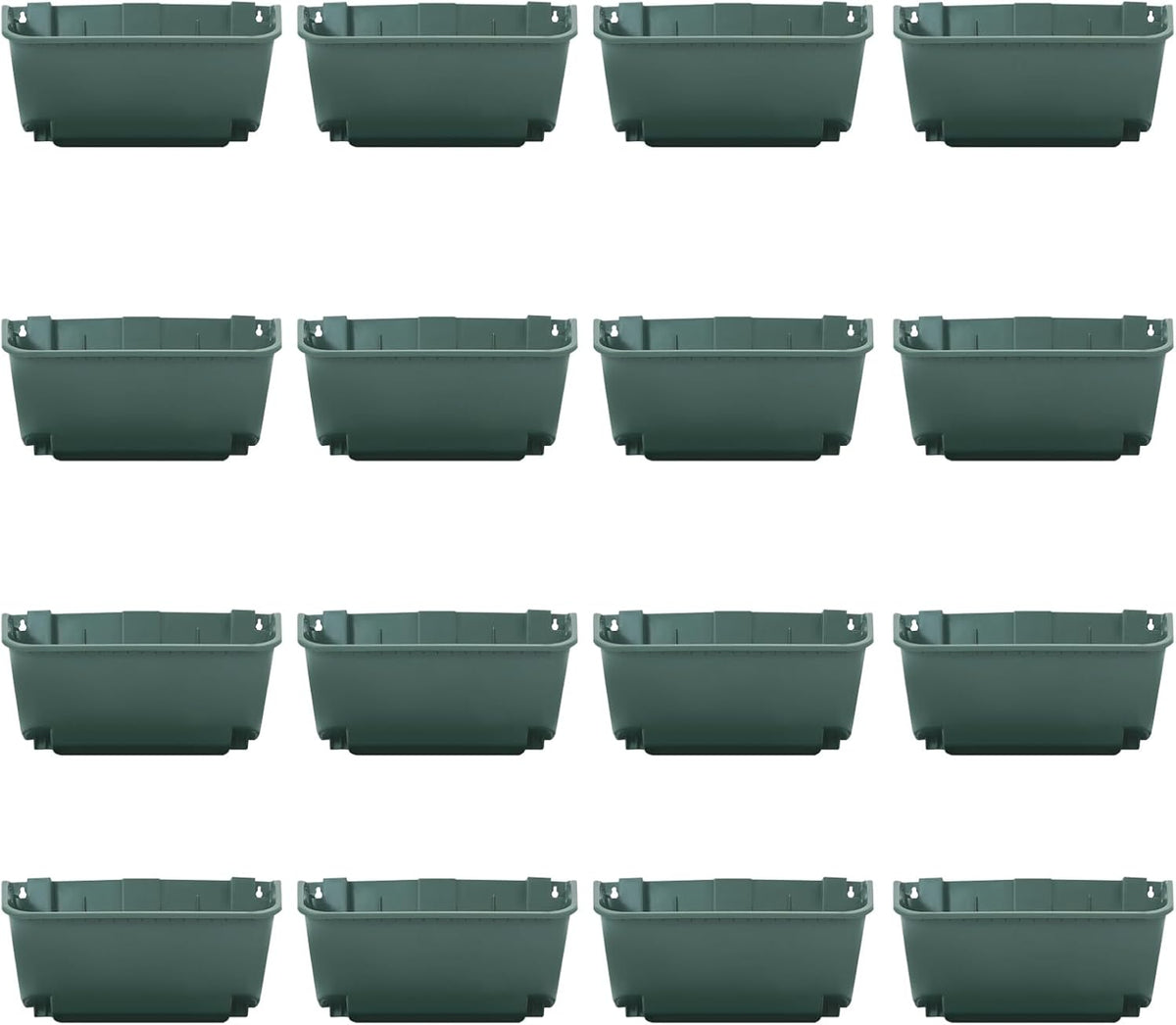 16Pcs Vertical Wall Planter, 13 inch Wall Mounted Garden Planters, Plastic Wall Hanging Planter