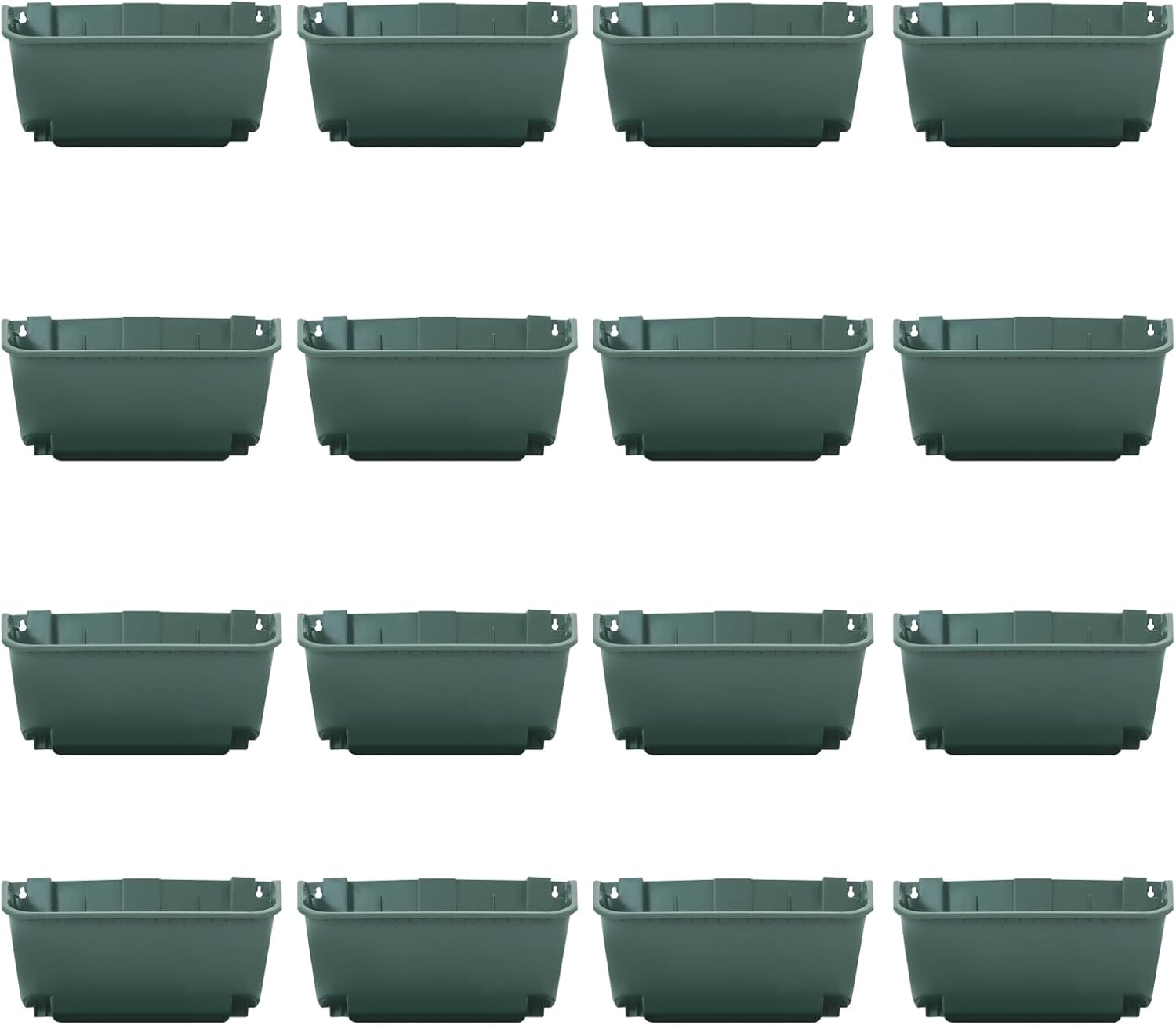 16Pcs Vertical Wall Planter, 13 inch Wall Mounted Garden Planters, Plastic Wall Hanging Planter
