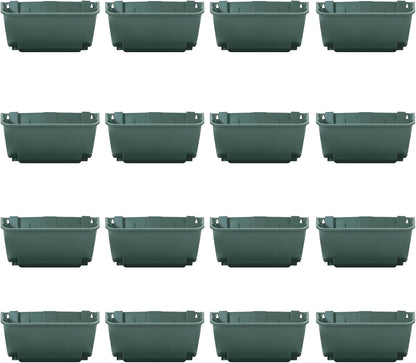 16Pcs Vertical Wall Planter, 13 inch Wall Mounted Garden Planters, Plastic Wall Hanging Planter
