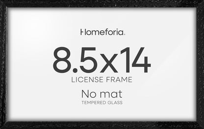 Homeforia 8.5x14 Marriage License Frame Black, High End Oak 8.5x14 Certificate Black Wood Frames
