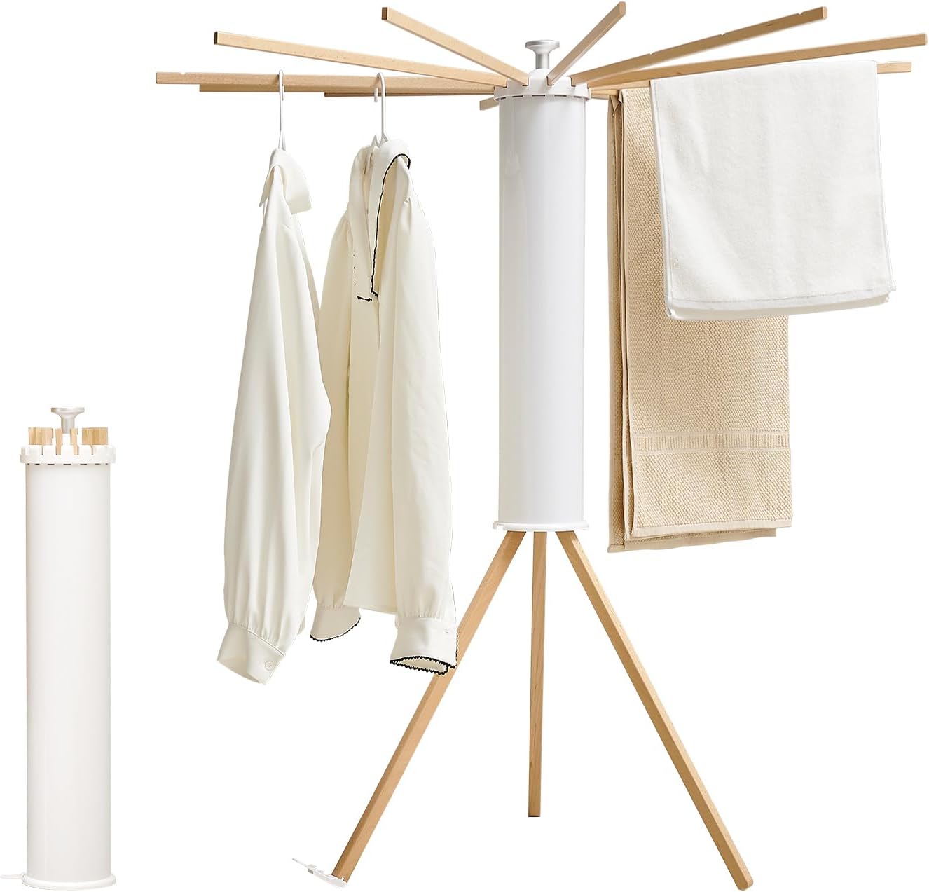 JOOM Tripod Clothes Drying Rack, Garment Rack Portable and Foldable Space Saving Laundry Drying