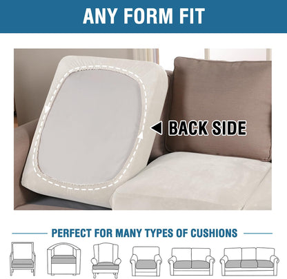 H.VERSAILTEX Velvet Stretch Couch Cushion Cover Plush Cushion Slipcover for Chair Loveseat Sofa