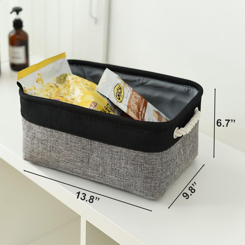 TheWarmHome Storage Basket for Organizing - 14x10x7 inch Medium 3 Pack Collapsible Storage Bin for