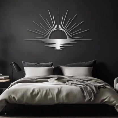 Sunrise Metal Wall Art, Metal Sun Wall Decor, Metal Sun Outdoor Decor, Large Metal Sun Wall Art