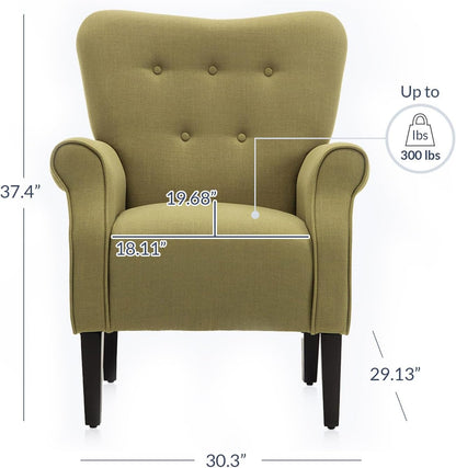 BELLEZE Modern Accent Chair, High Back Armchair, Upholstered Wingback Side Chair, Padded Single