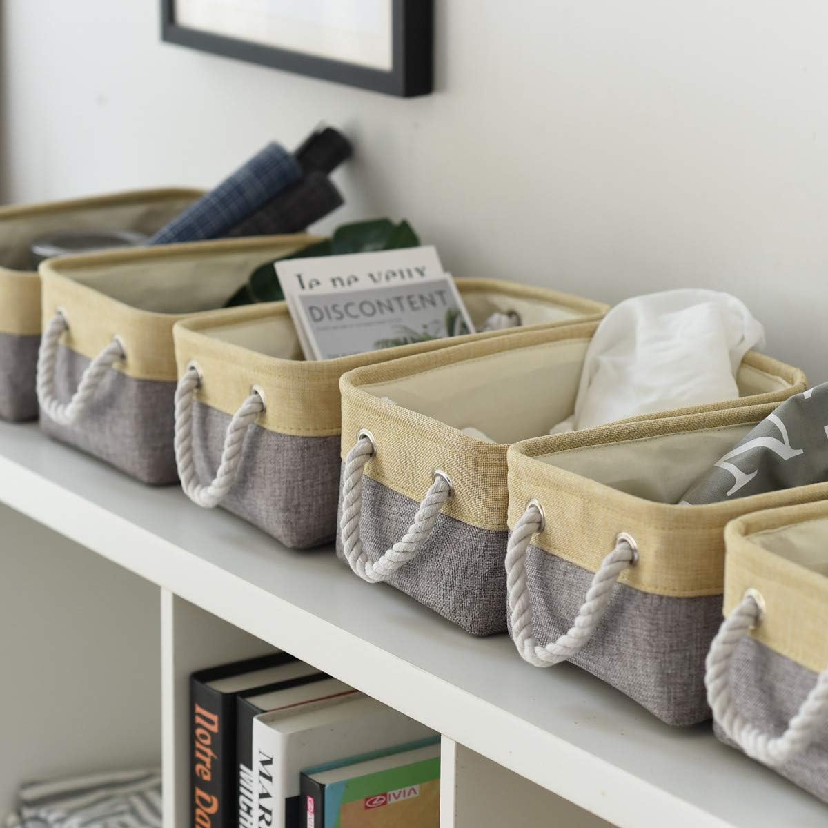 TheWarmHome Storage Baskets for Organizing - 11.8x7.8x5.2 inch Small 6 Pack Storage Bins for