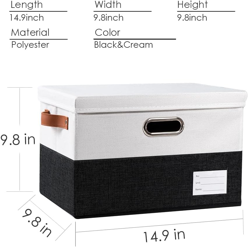 PRANDOM Foldable Storage Bins with Lids [3-Pack] Fabric Collapsible Storage Boxes Baskets Cubes