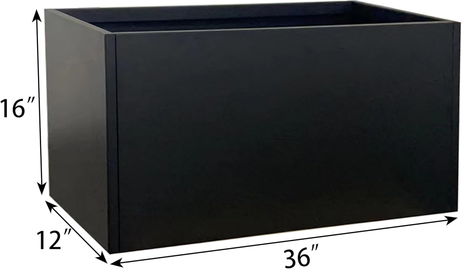 Steel Planter 36" x 12" x 16" Metal Rectangle Outdoor Planter Black Powder Coated Flower Box