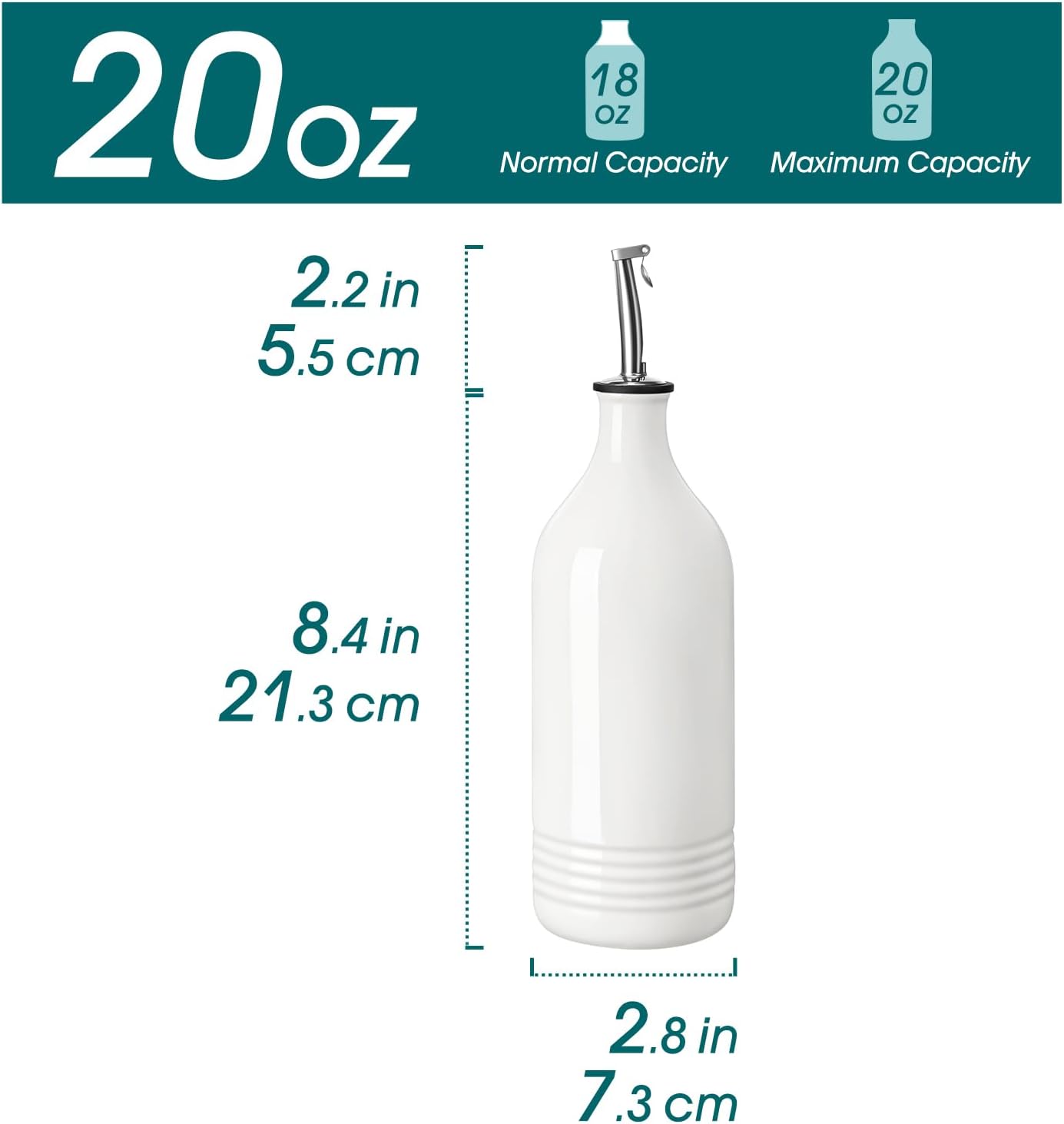 vancasso 20 Oz Ceramic Olive Oil Dispenser Bottle, Bottle Dispenser with Spout and Funnel for