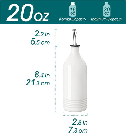 vancasso 20 Oz Ceramic Olive Oil Dispenser Bottle, Bottle Dispenser with Spout and Funnel for