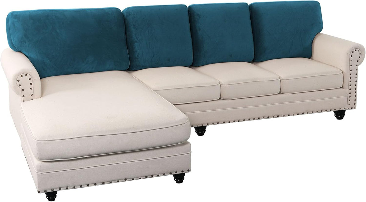 PrinceDeco Sectional Couch Covers Velvet Cushion Covers for Sectional Couch Washable Cushion Covers