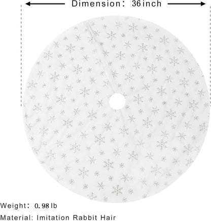 36inch White Christmas Tree Skirt Tree Carpet Blanket, Soft 3ft Xmas Christmas Tree Blanket with