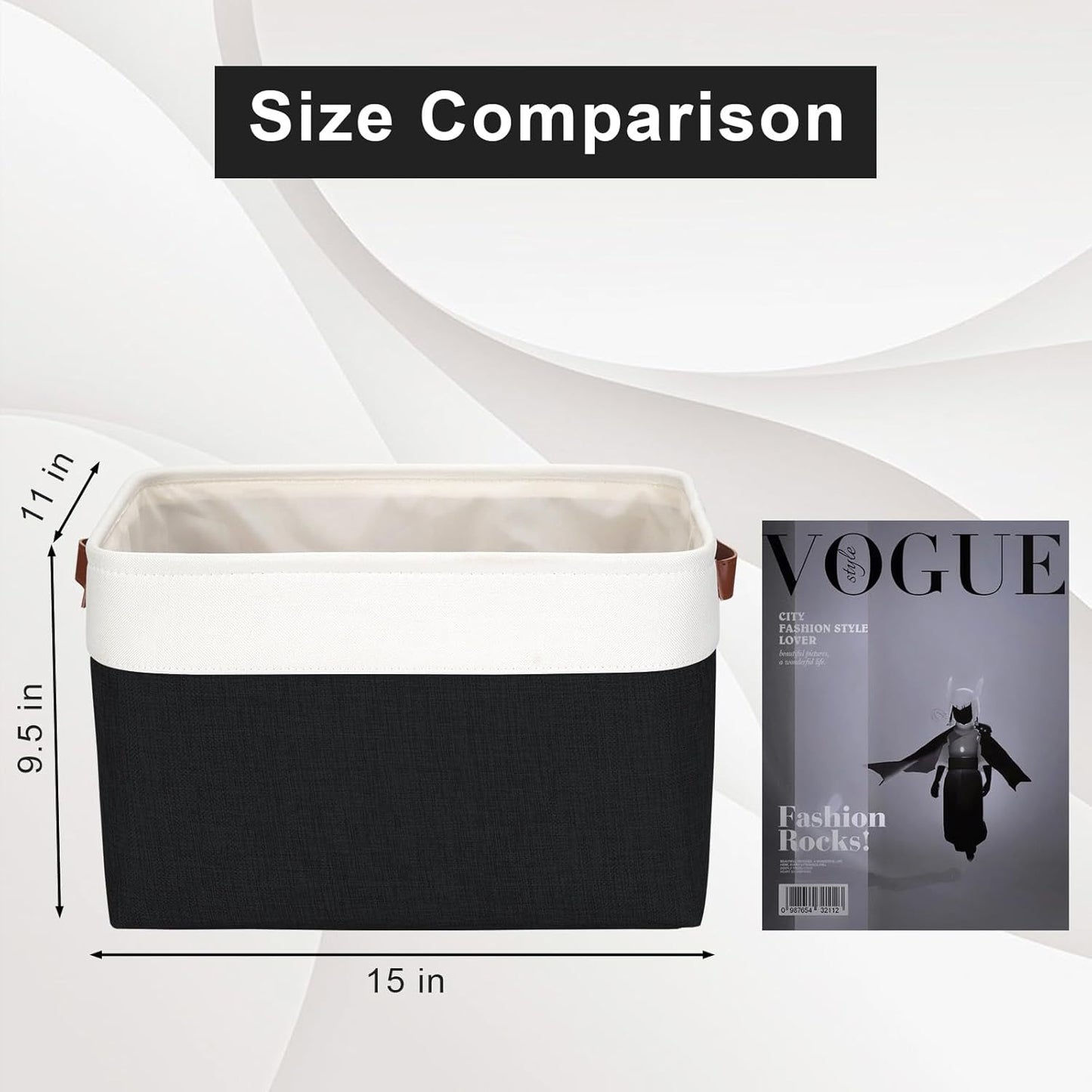 Storage Bins Large Fabric Storage Baskets for Shelves 3 Pack, Decorative Linen Closet Baskets with