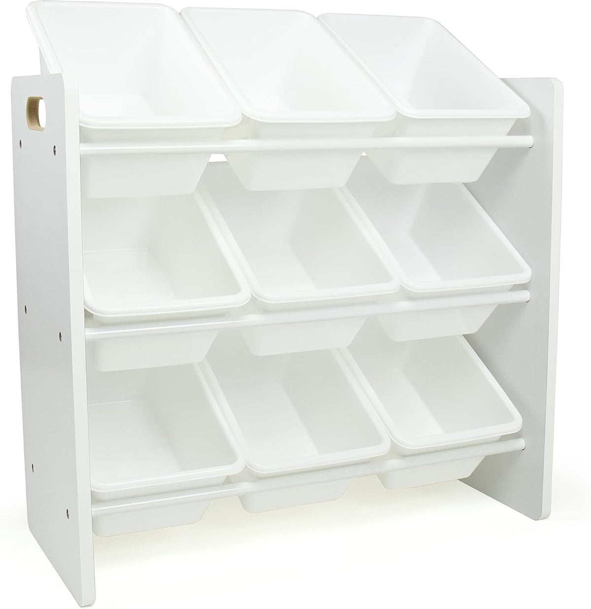 Humble Crew 9-Bin Toy Organizer – Cambridge White Plastic Bins, 3-Tier Storage Solution for Kids'