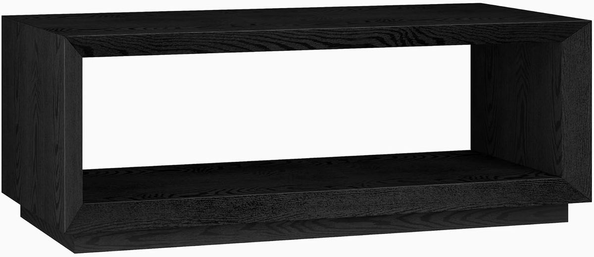 Henn&Hart 48" Rectangular Coffee Table with Open Storage Shelf for Living Room, Family Room, or