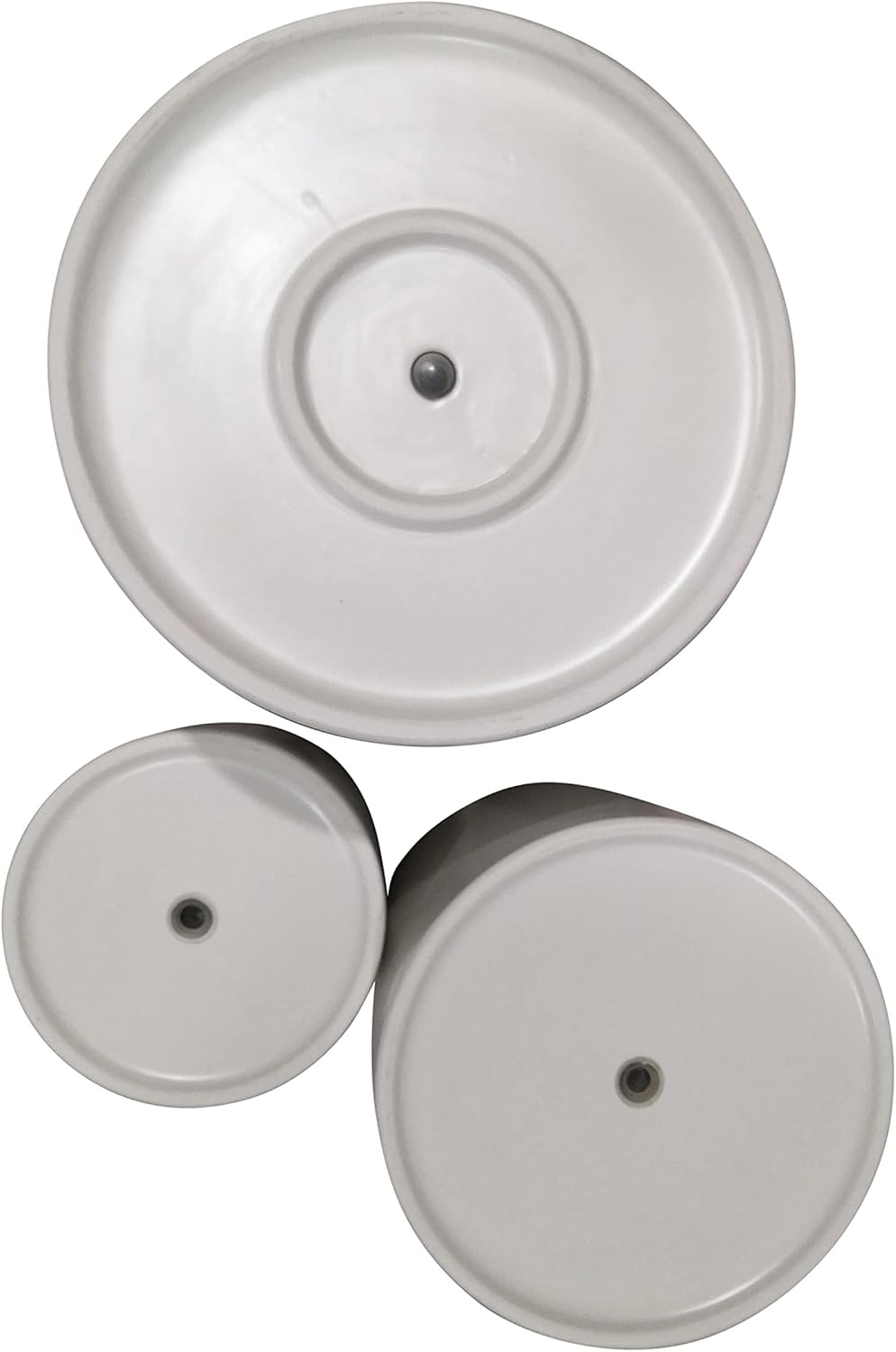 Amazon Basics Assorted Sizes Fluted Ceramic Round Indoor Outdoor Planters with Drainage, Set of 3