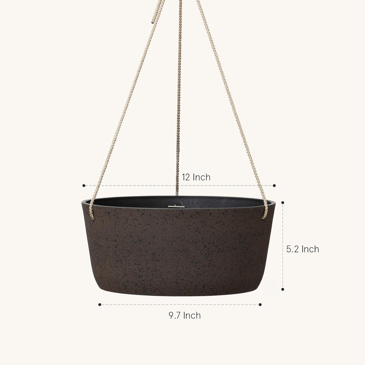 La Jolie Maison Large Hanging Planters - 12 Inch Outdoor Flower Pots, Hanging Garden Planters Set