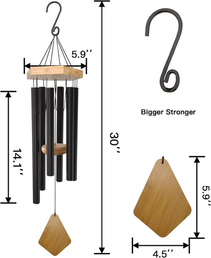 Wind Chimes Outdoor Deep Tone, 30 Inches Wind Chimes Outdoor, Memorial Wind Chimes with Hook as