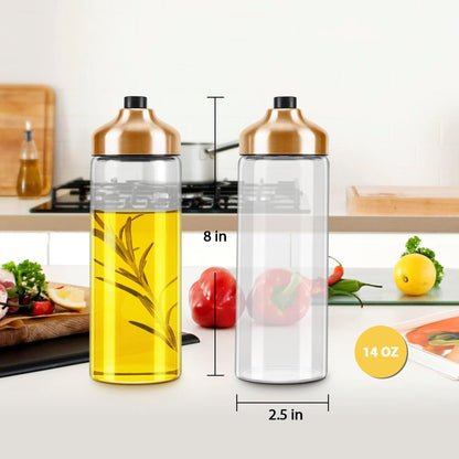 Aelga Copper Kitchen Accessories - Glass Oil Dispenser - Copper Olive Oil Dispenser Bottle for