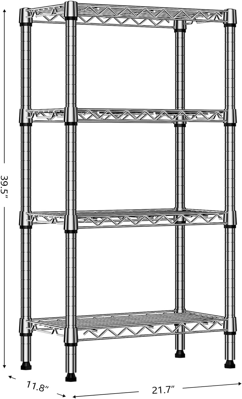 1000 lbs 4 Tier Shelf Metal Storage Shelves Wire Rack Closet Organizers with PP Board for Garage