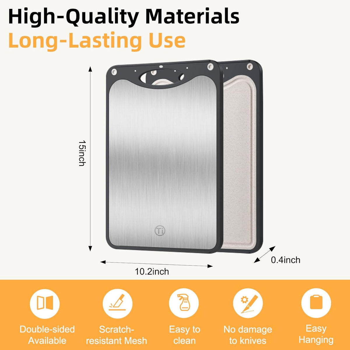 Titanium Cutting Board for Kitchen，Suitable for Handling Meat and Vegetables，Cutting Board Double