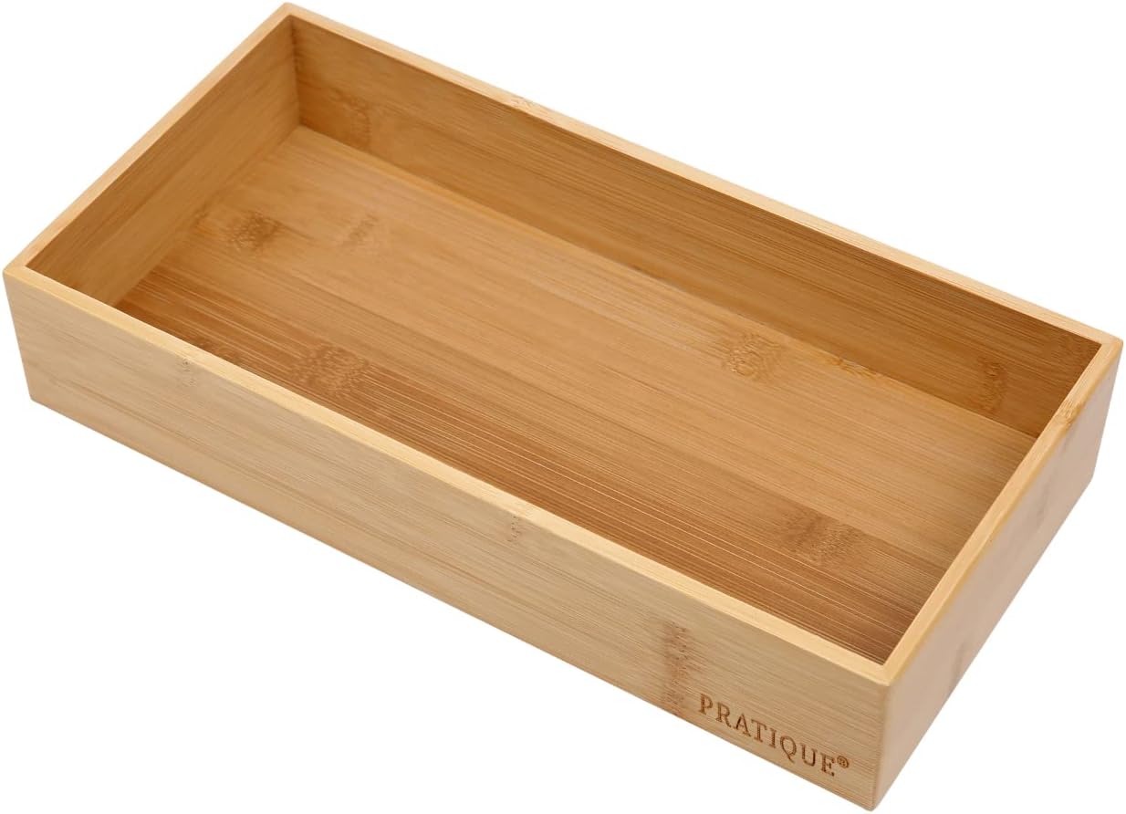 Bamboo Drawer Organizer - Kitchen Utensil Organizer Silverware Tray Cutlery Holder，Office Desk