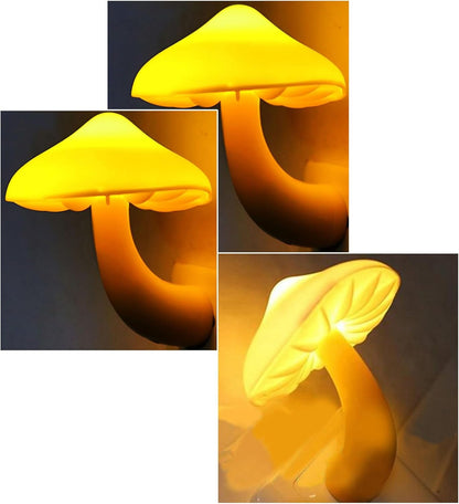 AUSAYE 3 Pack Sensor LED Mushroom Night Light Plug in Lamp Cute Night Lights for Adults Kids