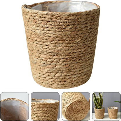 Home Decor Woven Straw Flower Pot Seagrass Planters Basket Garden Plant Pot Containers Wicker