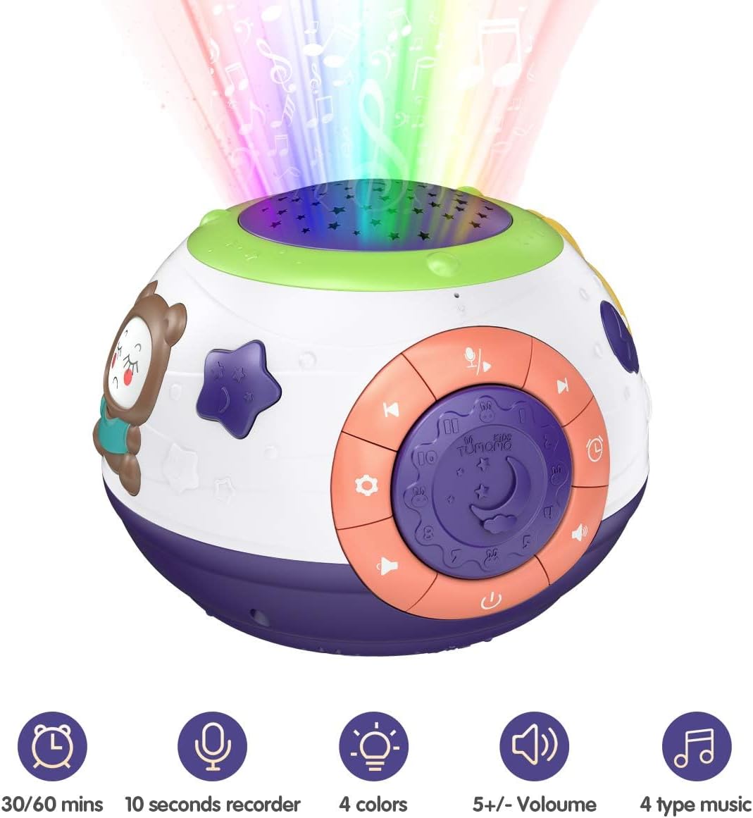 TUMAMA Baby Toy Gifts for Newborn, Toddlers Night Light Star Projector, Baby Sleep Soother Sound