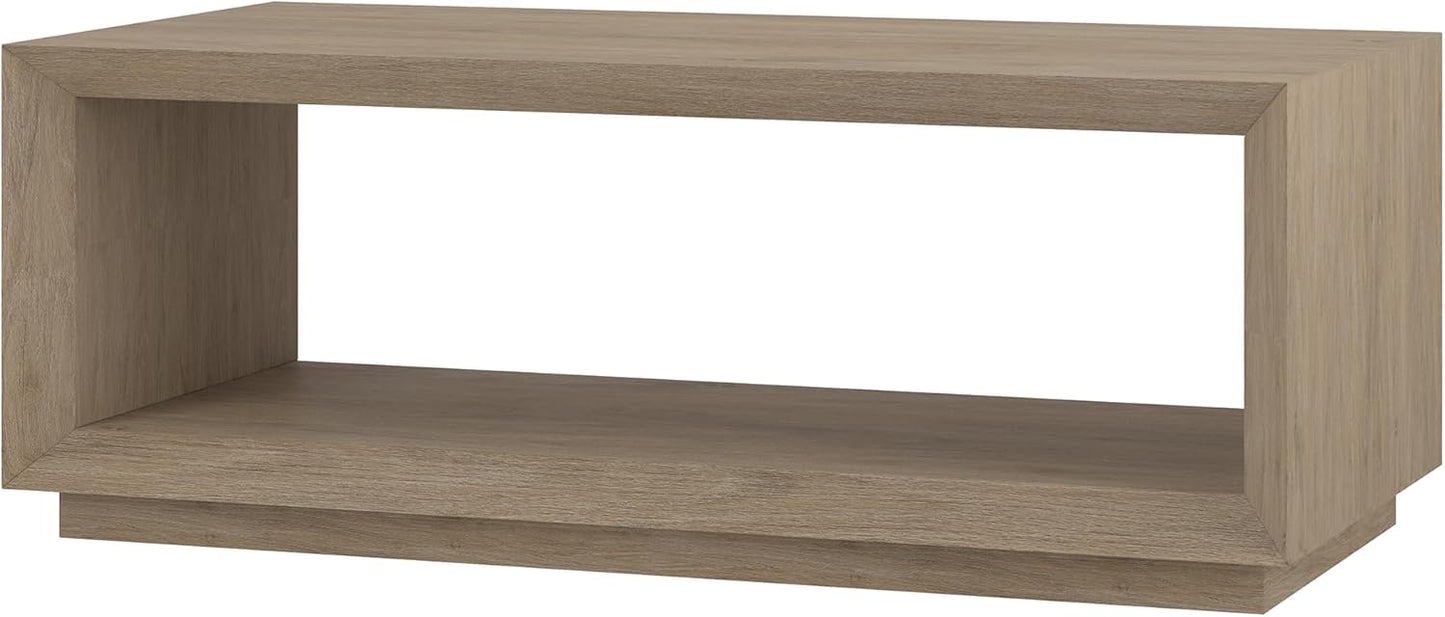 Henn&Hart 48" Rectangular Coffee Table with Open Storage Shelf for Living Room, Family Room, or